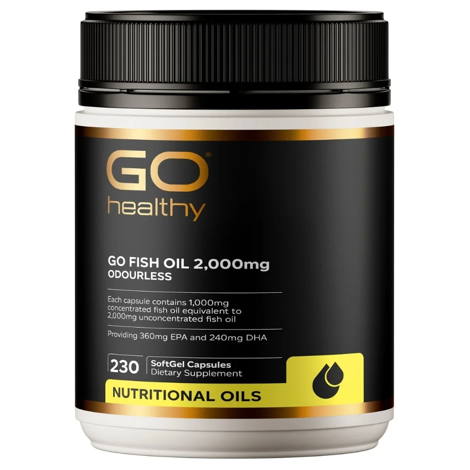 Go Healthy fish oil 2000mg 230c 高之源 高含量 鱼油 易吞咽胶囊设计 230粒 【保质期2029/03】